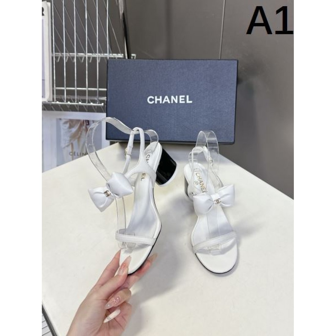 エレガント 上品 CHANEL シャネル コピー サンダル ストラップサンダル フラットヒール パール装飾 ココマーク アンクルストラップ