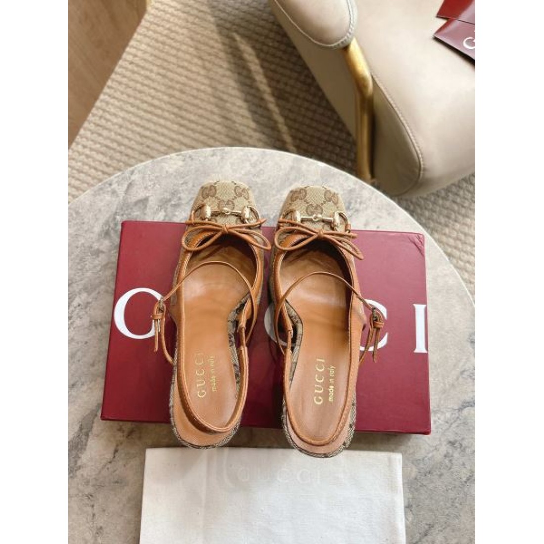 GUCCI グッチ コピー パンプス ホースビット バックストラップ リボンデザイン チャンキーヒール レディースシューズ