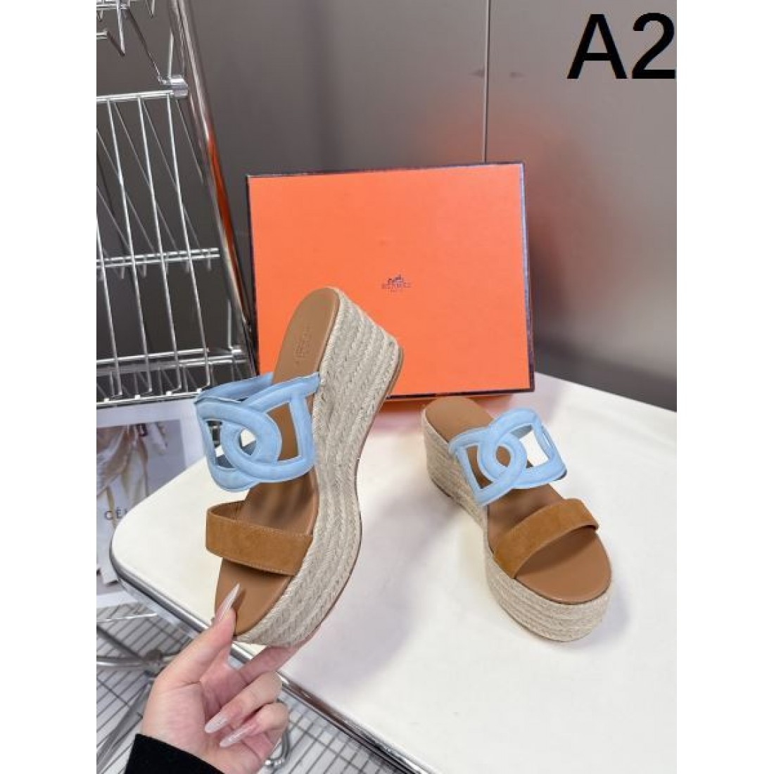ウェッジソール Hモチーフ 厚底ミュール Hermès エルメス コピー サンダル レディース人気シューズ
