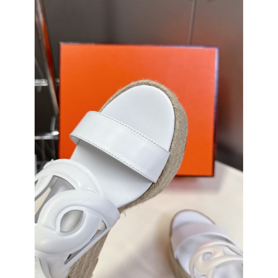 ウェッジソール Hモチーフ 厚底ミュール Hermès エルメス コピー サンダル レディース人気シューズ