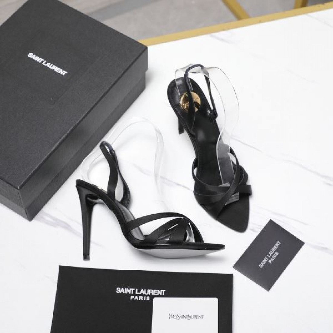 クロスストラップ ハイヒール 美脚デザイン Saint Laurent サンローラン コピー サンダル レディースパンプス
