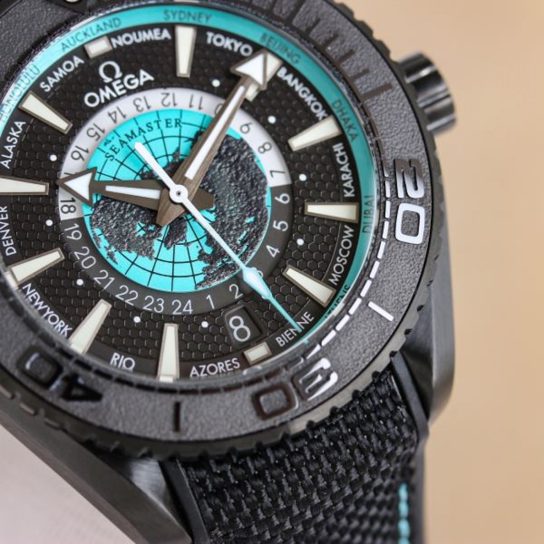 シーマスター 海洋デザイン 都市名インデックス ラバーストラップ 存在感抜群 OMEGA オメガ コピー 腕時計 注目 人気 メンズ