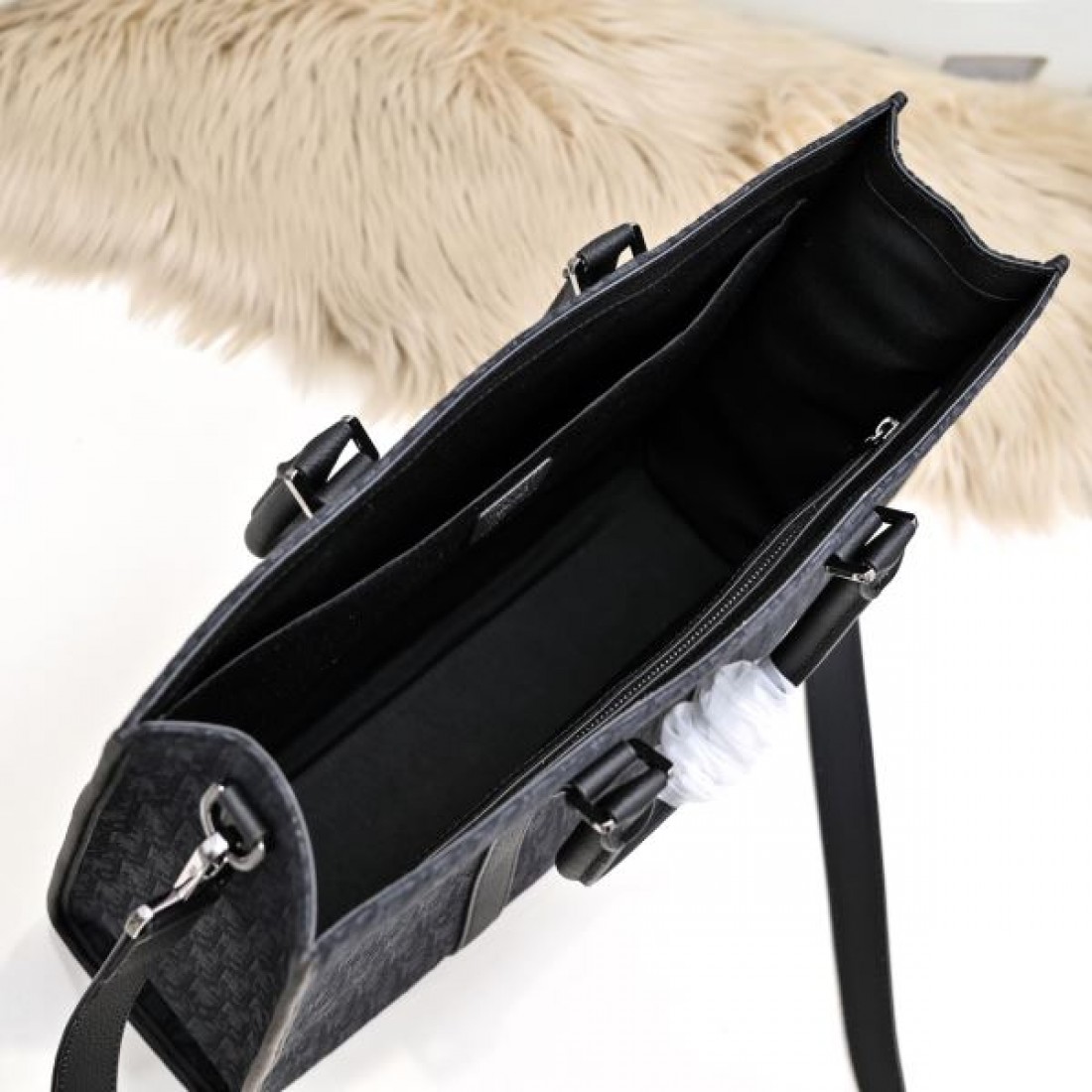 ビジネス 上品 Dior ディオール コピー トートバッグ オブリーク柄 キャンバス×レザー 縦型フォルム ハンド＋ショルダー2WAY 大容量収納 通勤対応