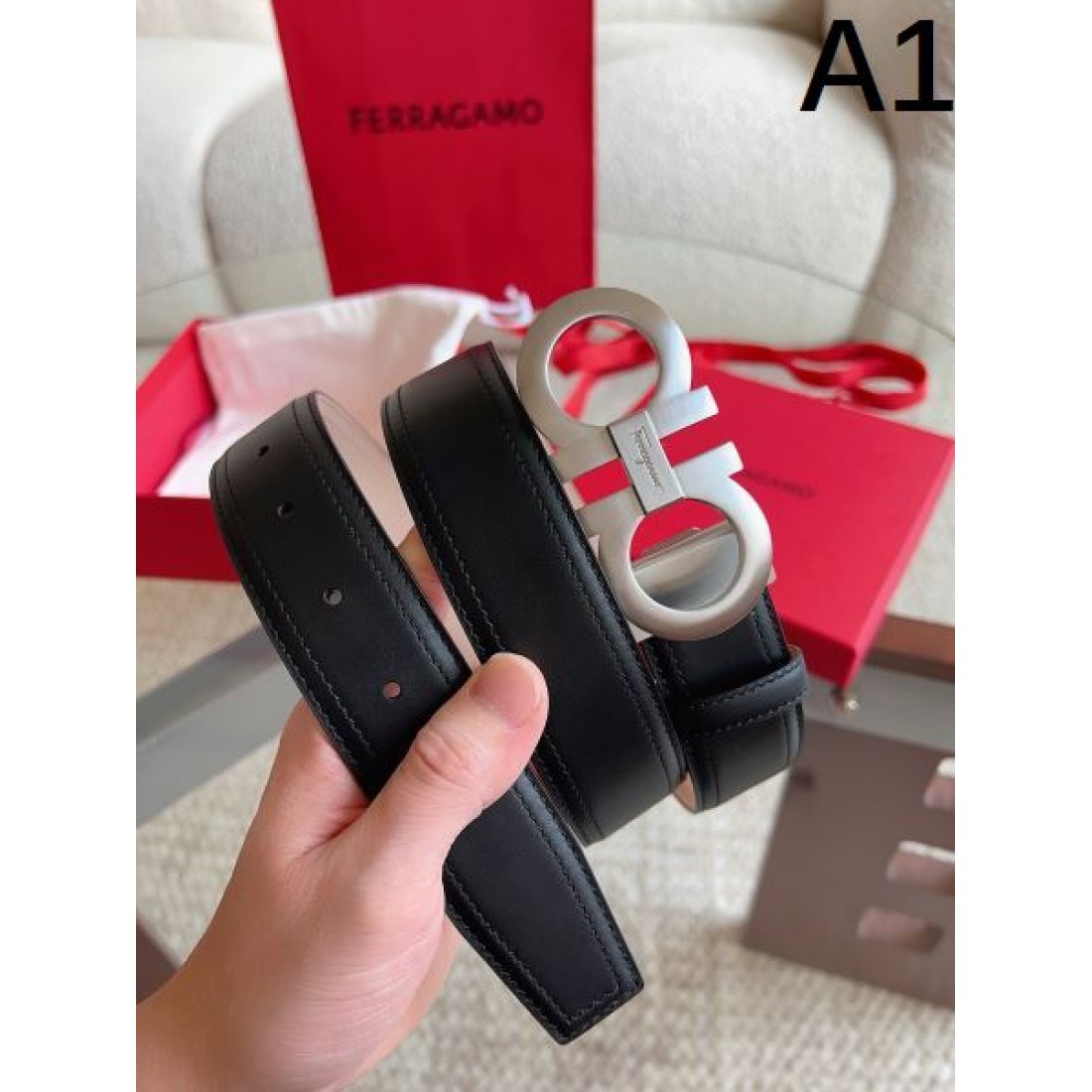 爆売れ Ferragamo フェラガモ コピー ベルト マットメタルバックル シンプルライン