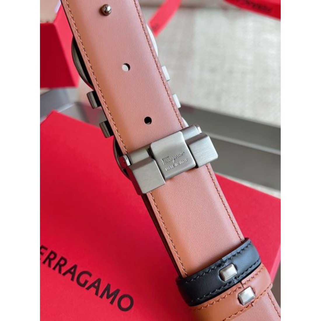 シンプル ダブルリング調バックル Ferragamo フェラガモ コピー ベルト 韓国ファッション