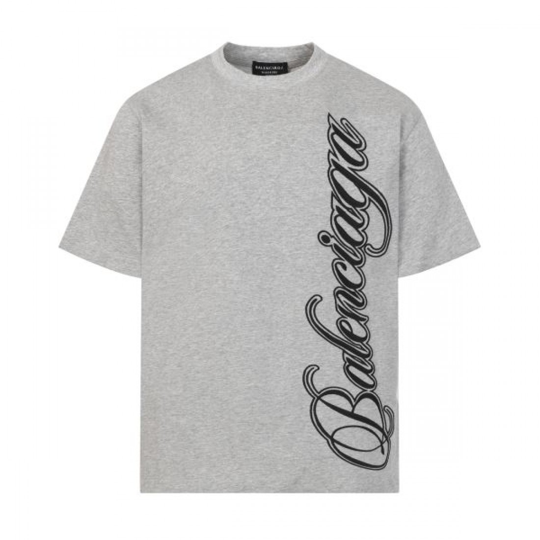 サイドロゴ BALENCIAGA バレンシアガ コピー Tシャツ ブラックカラー 筆記体デザイン 半袖仕様 ストリートスタイル向け