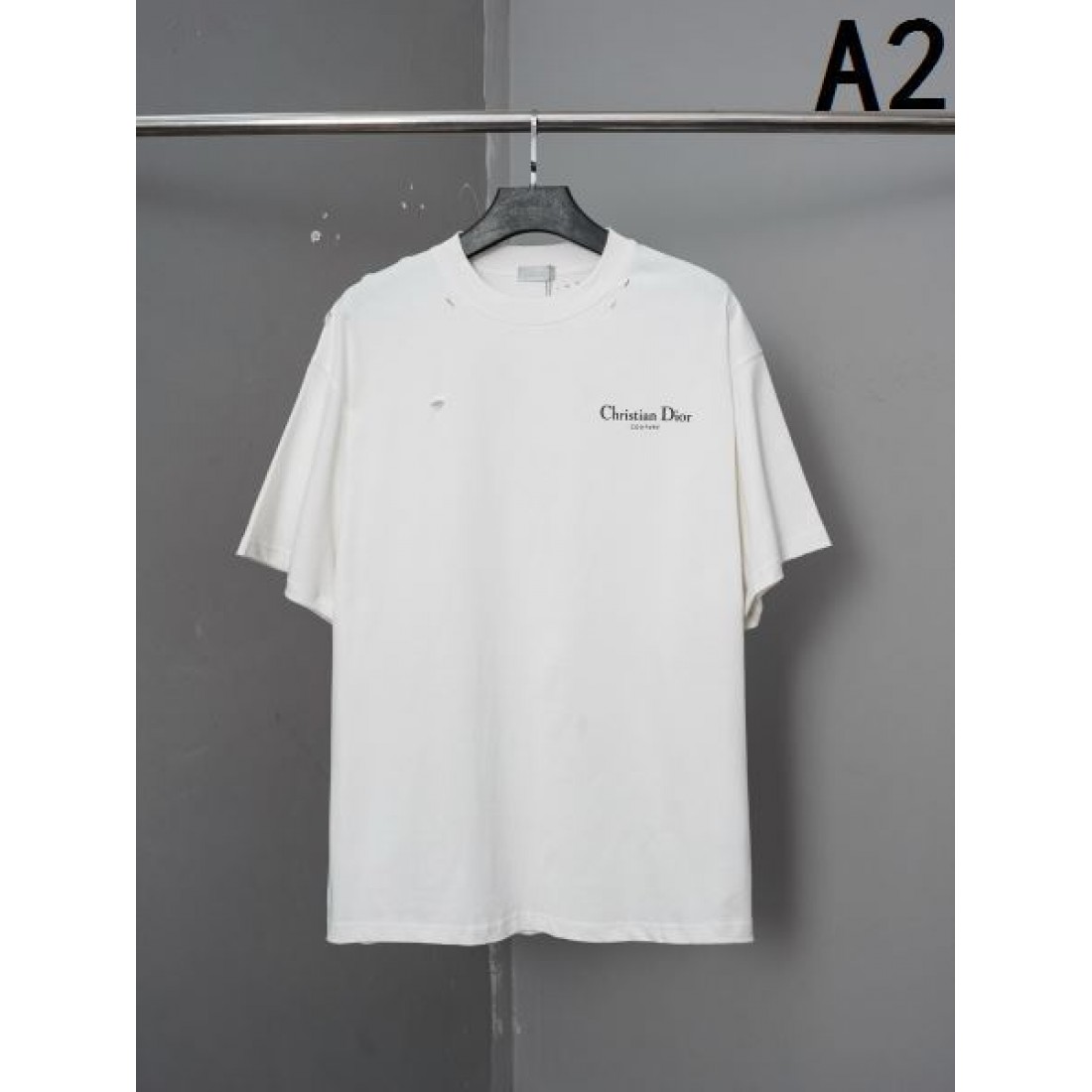 フレンチレタリング Dior ディオール コピー Tシャツ ホワイト×グリーンデザイン ミニマル構成 上品なストリートコーデ対応
