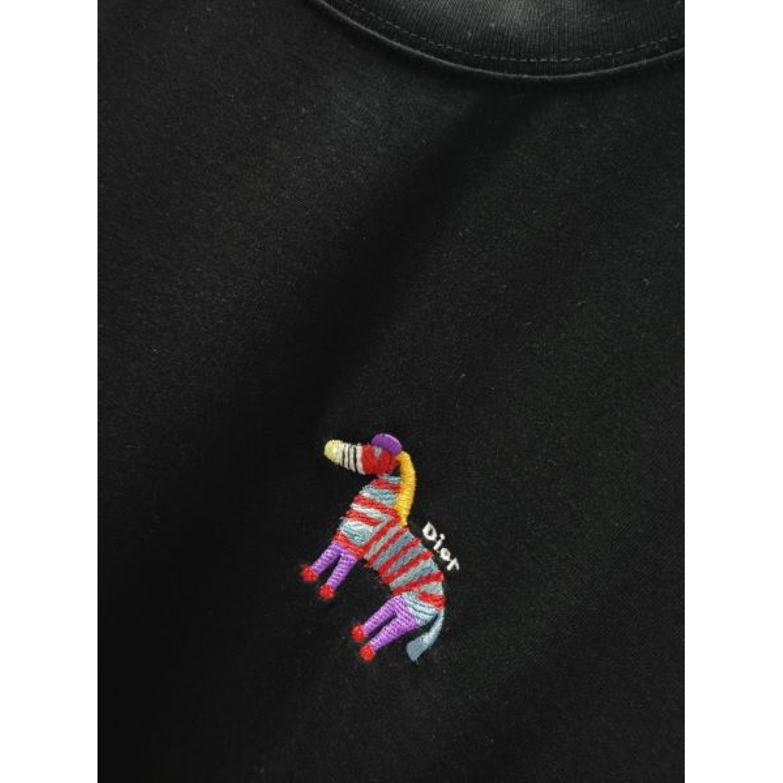 ヴィンテージ調 Dior ディオール コピー Tシャツ グレーカラー クラッシュ加工アクセント 柔らかなコットン素材