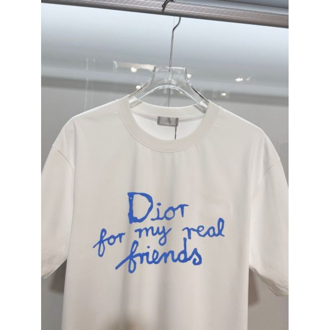 ネイビートーン Dior ディオール コピー カットソー ブラックカラー ブルーロゴアクセント コットン素材 デイリーコーデ向け