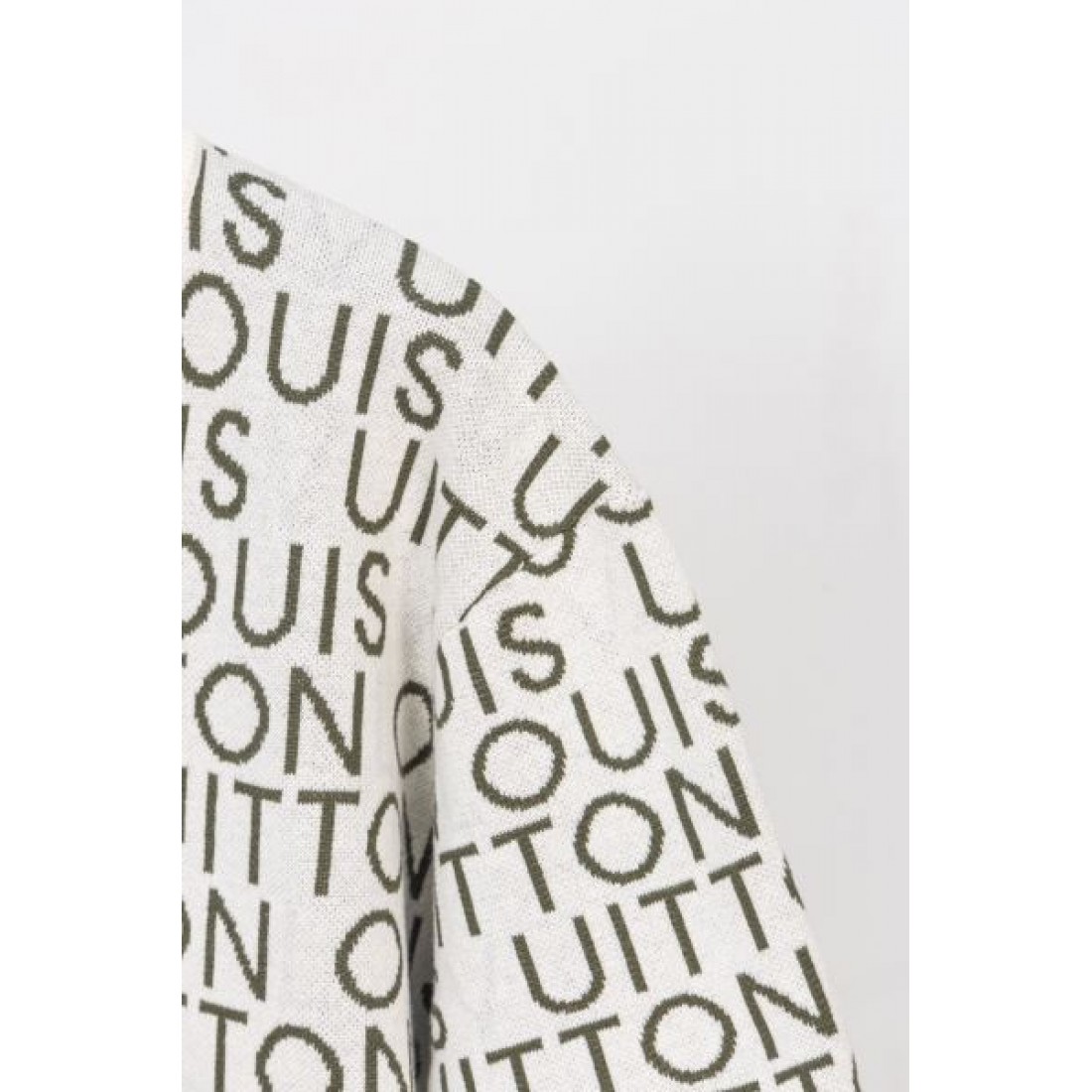 総柄ロゴ LOUIS VUITTON ルイヴィトン コピー ニットトップス アイボリーカラー ジャカード編み クルーネック仕様 上品な存在感