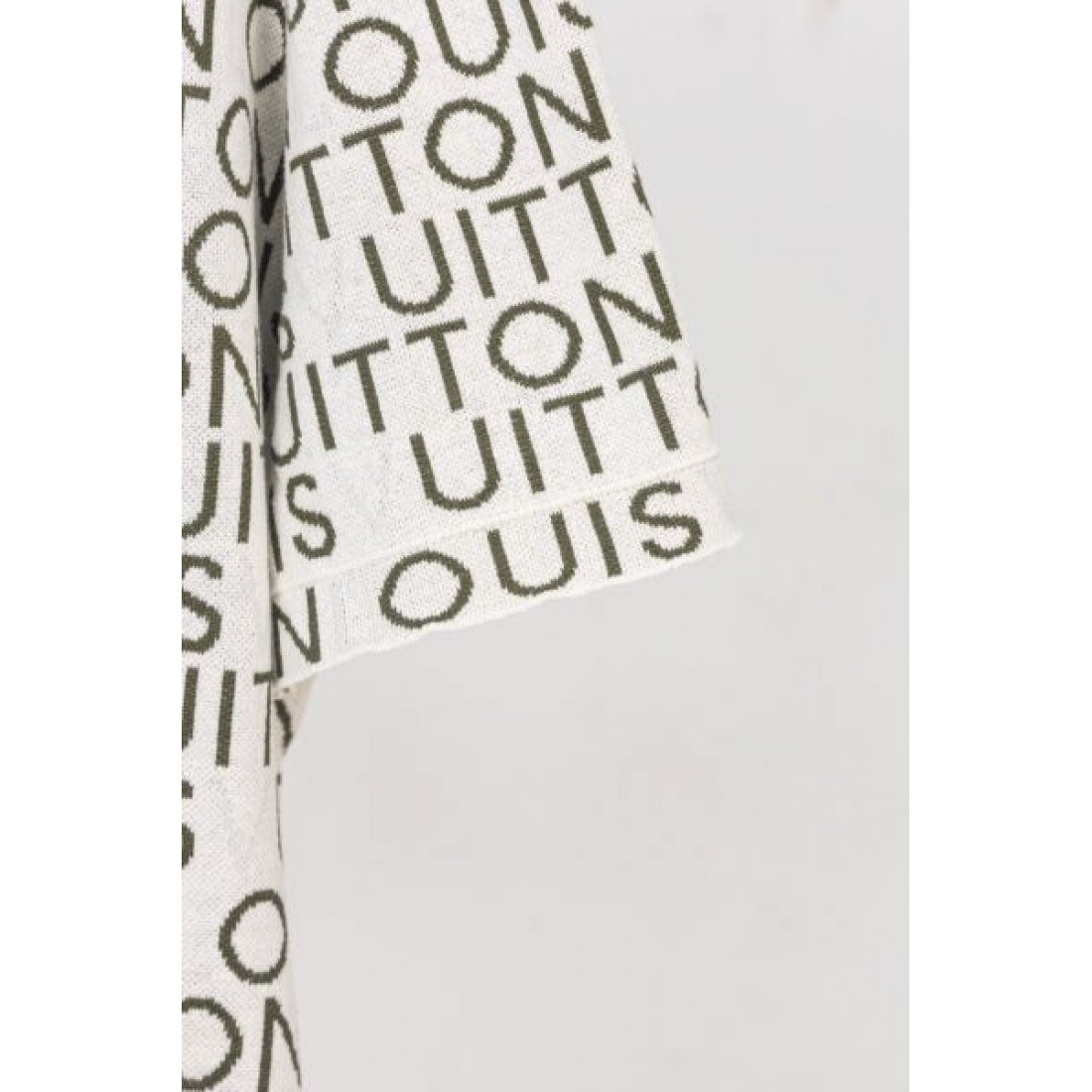総柄ロゴ LOUIS VUITTON ルイヴィトン コピー ニットトップス アイボリーカラー ジャカード編み クルーネック仕様 上品な存在感