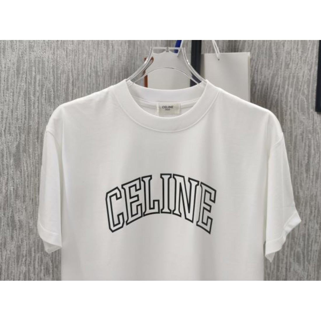 アーチロゴ プリント 半袖 クルーネック CELINE セリーヌ コピー Tシャツ カジュアル トップス