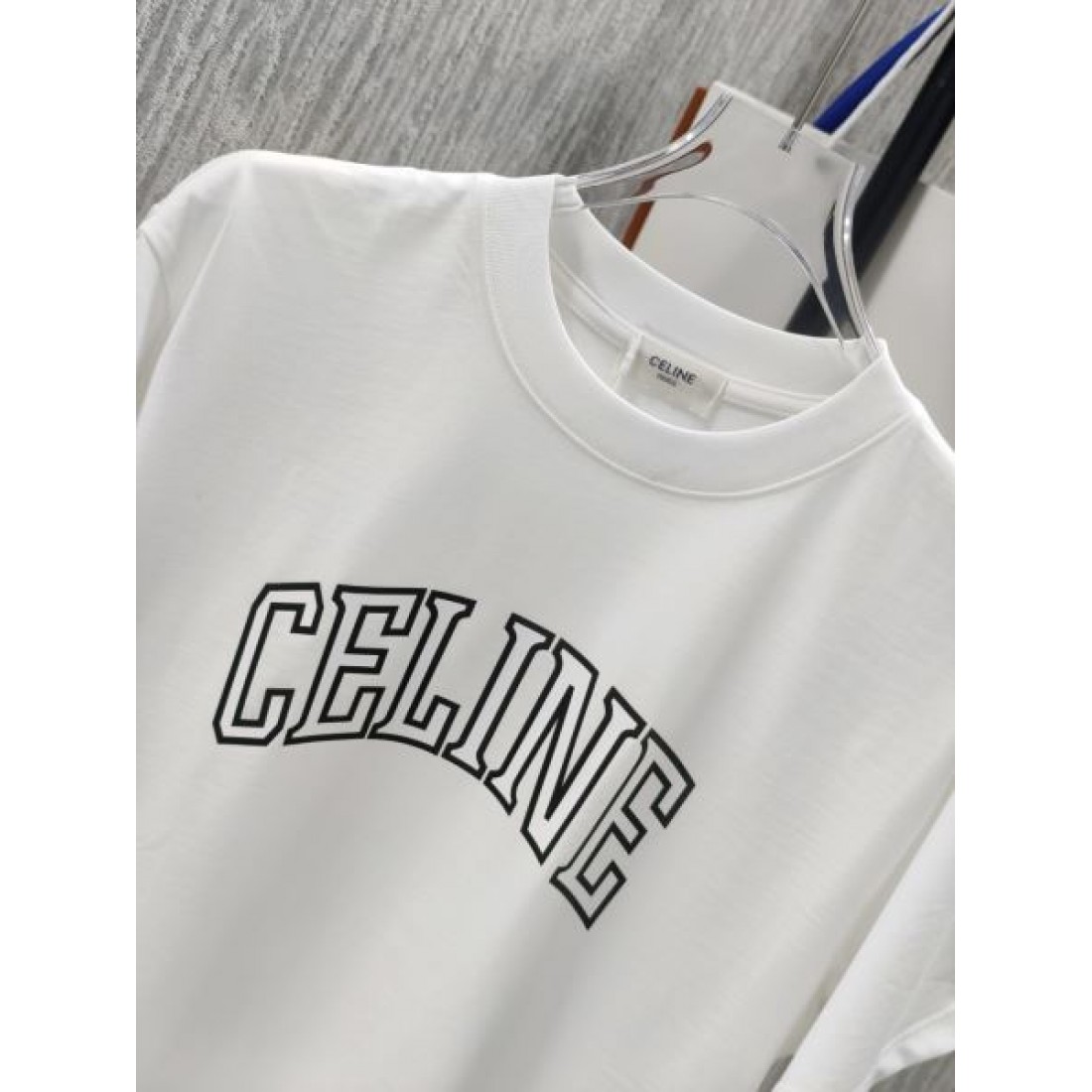 アーチロゴ プリント 半袖 クルーネック CELINE セリーヌ コピー Tシャツ カジュアル トップス