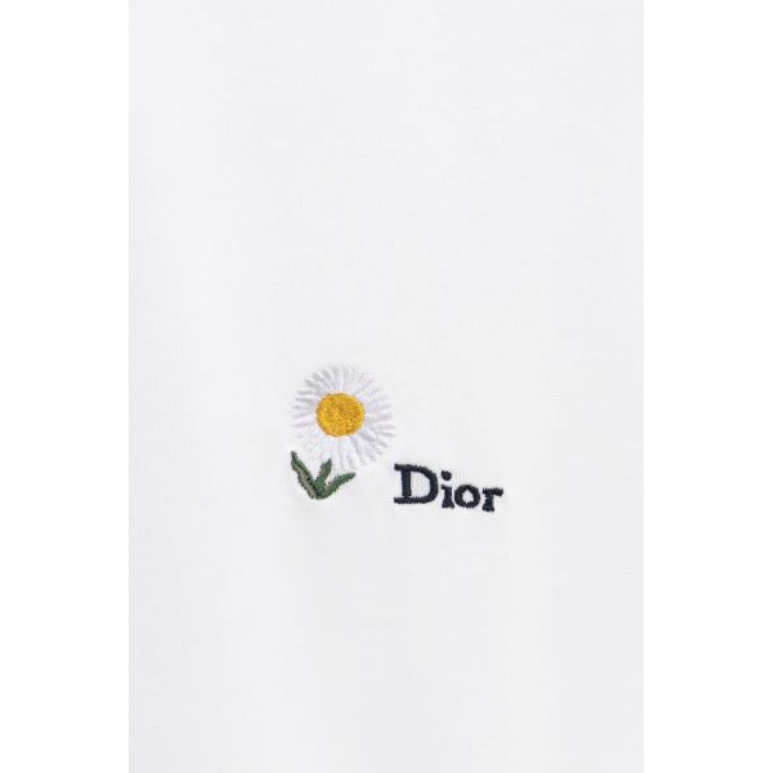 DIOR ディオール コピー Tシャツ フラワー刺繍 ワンポイント 半袖 クルーネック カジュアル トップス