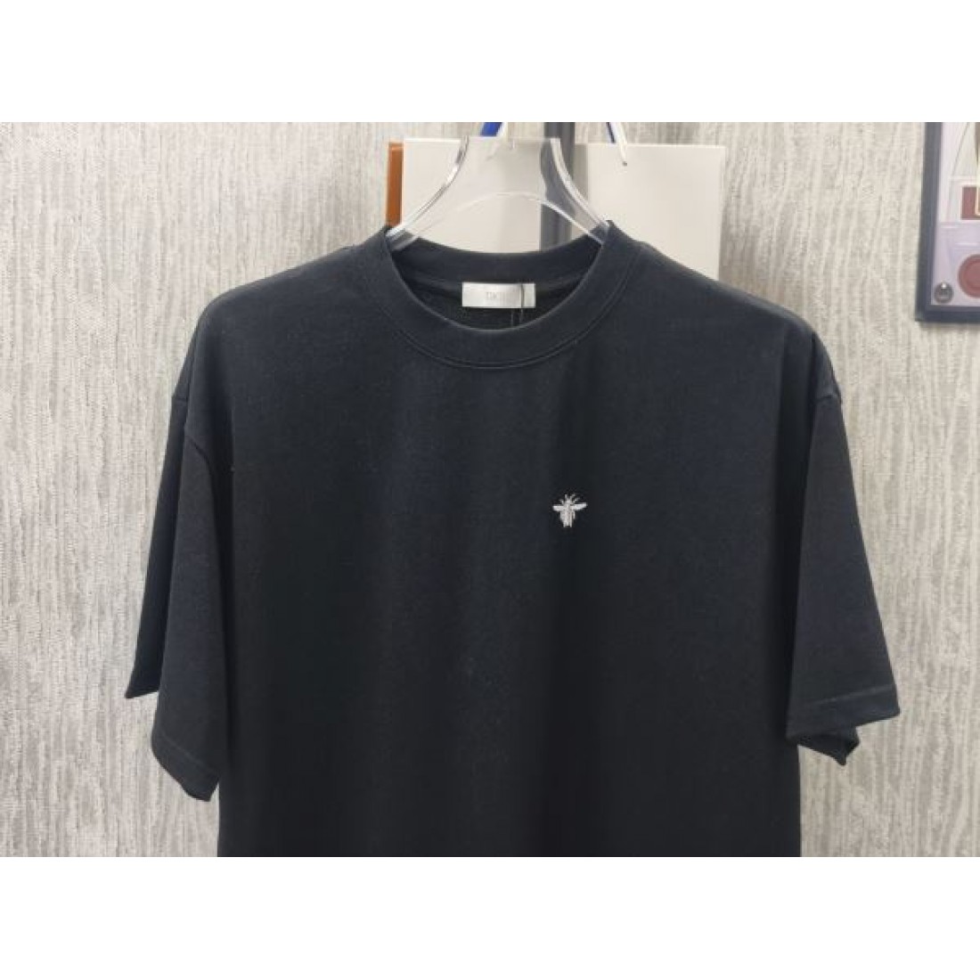 半袖Tシャツ DIOR ディオール コピー ビー刺繍 ワンポイント クルーネック カジュアルトップス