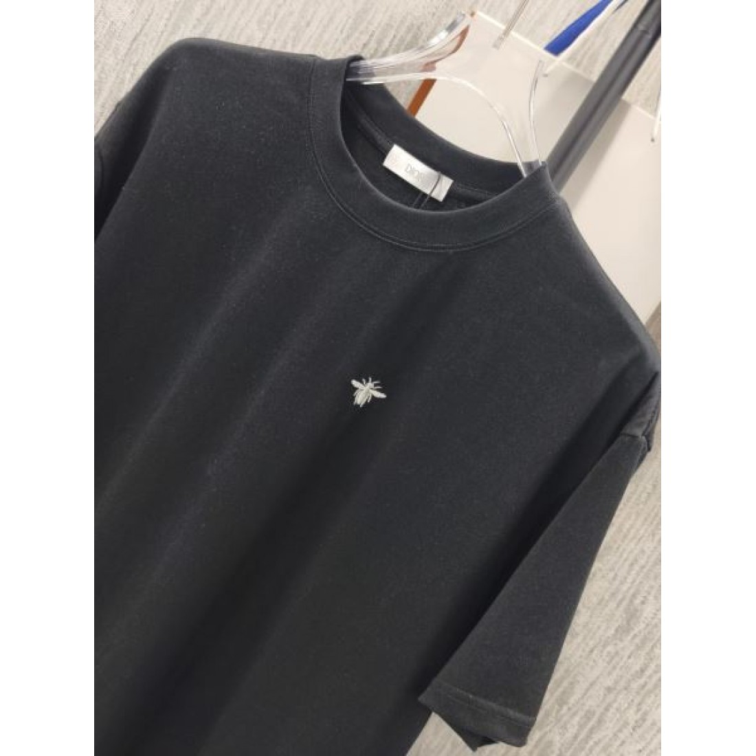 半袖Tシャツ DIOR ディオール コピー ビー刺繍 ワンポイント クルーネック カジュアルトップス
