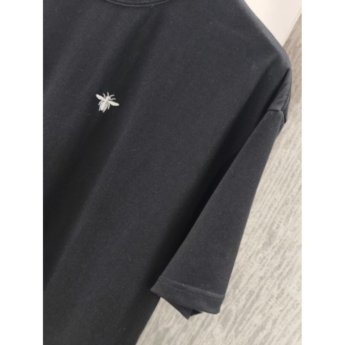 半袖Tシャツ DIOR ディオール コピー ビー刺繍 ワンポイント クルーネック カジュアルトップス