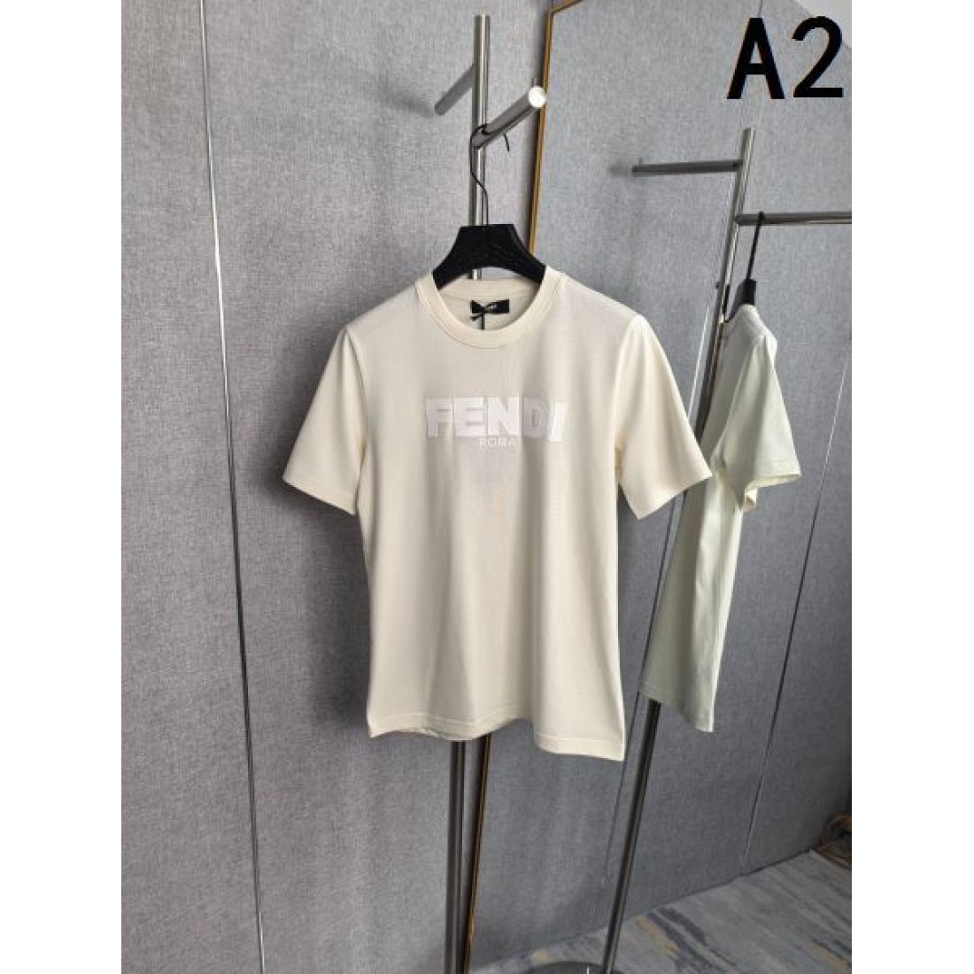 半袖Tシャツ FENDI フェンディ コピー ロゴプリント ROMA クルーネック カジュアルトップス