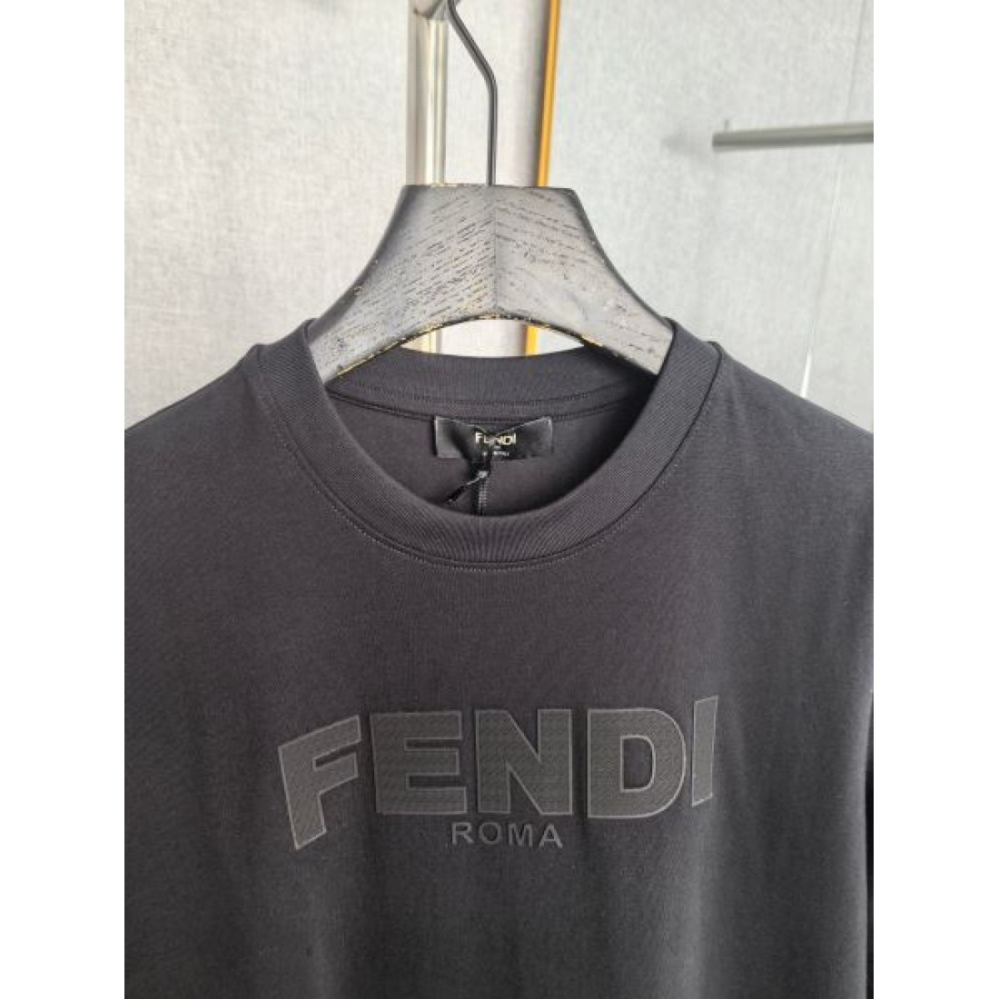 半袖Tシャツ FENDI フェンディ コピー ロゴプリント ROMA クルーネック カジュアルトップス