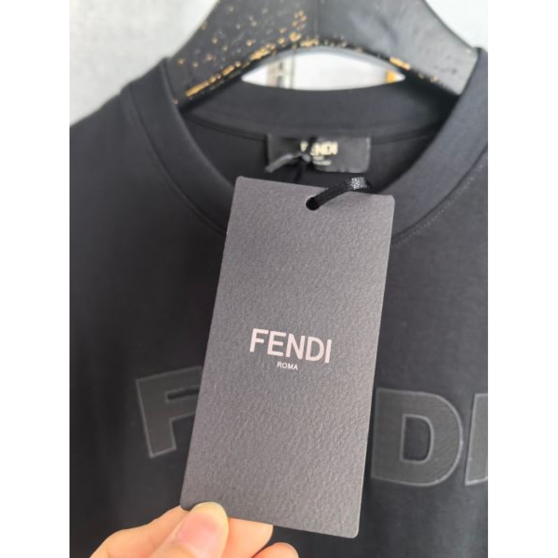半袖Tシャツ FENDI フェンディ コピー ロゴプリント ROMA クルーネック カジュアルトップス