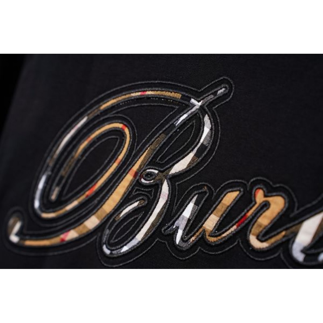 ブラック 艶やか BURBERRY バーバリー コピー Tシャツ バックロゴ クルーネック ゆったり 人気 トップス