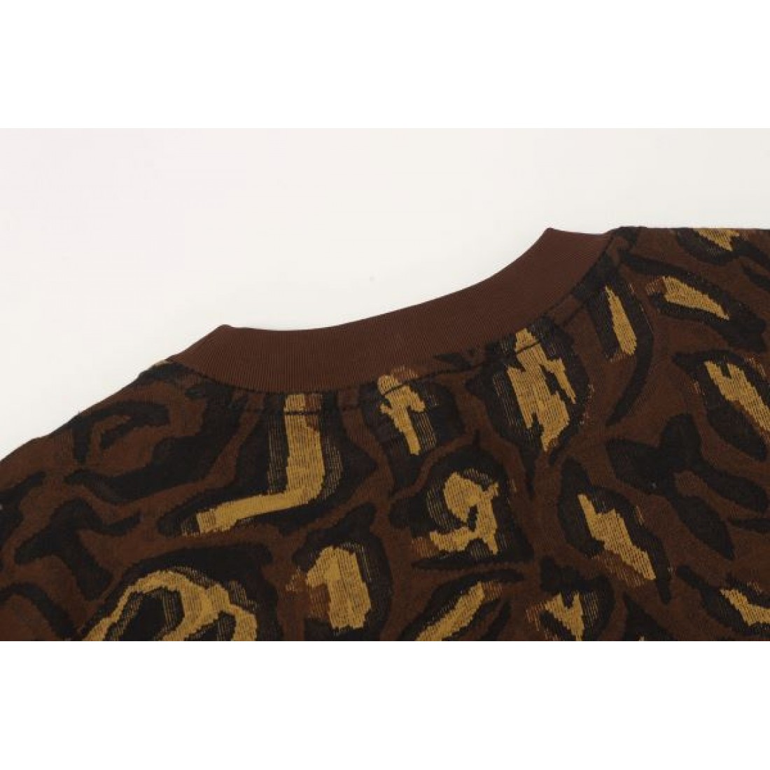 ブラウン 重厚 LOUIS VUITTON ルイヴィトン コピー Tシャツ 総柄プリント クルーネック ゆったり 人気 トップス