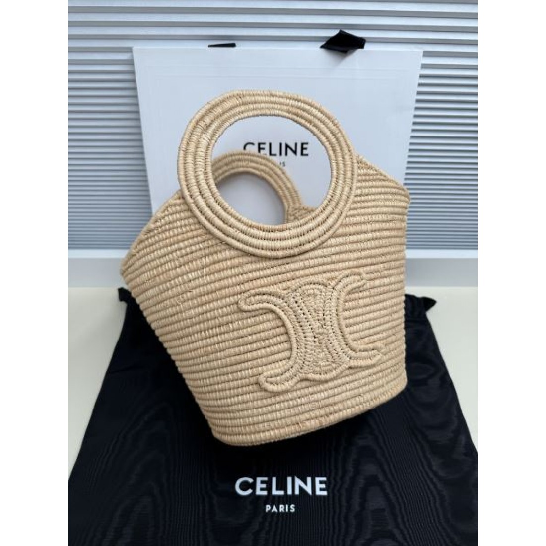 サマーバケットバッグ トリオンフ風ディテール 編...