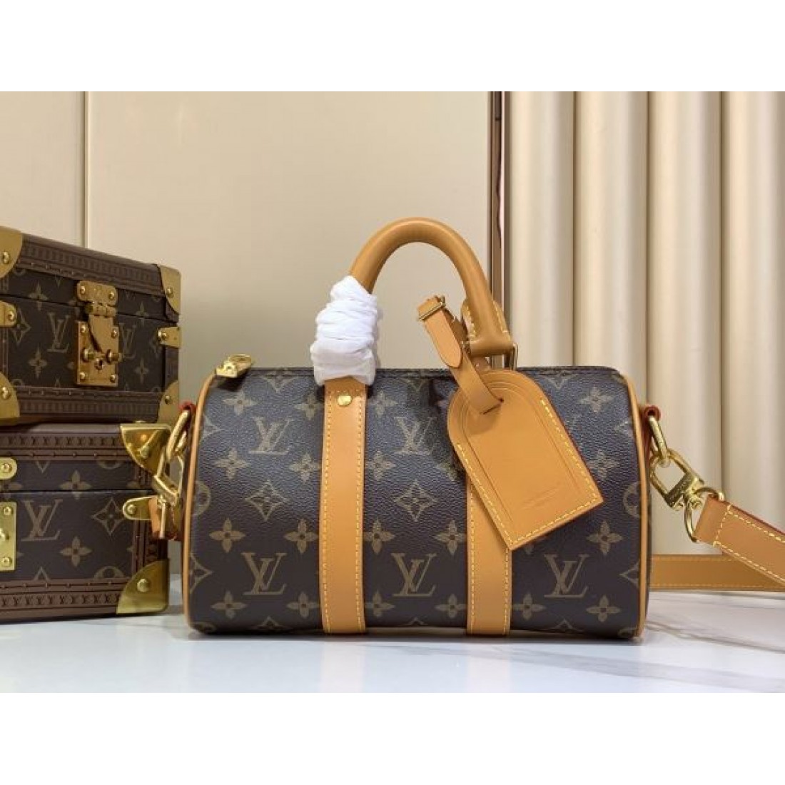 モノグラム ハンドバッグ レザー切替 斜め掛け対応 LOUIS VUITTON ルイヴィトン コピー バッグ デイリー使い 上品カジュアル