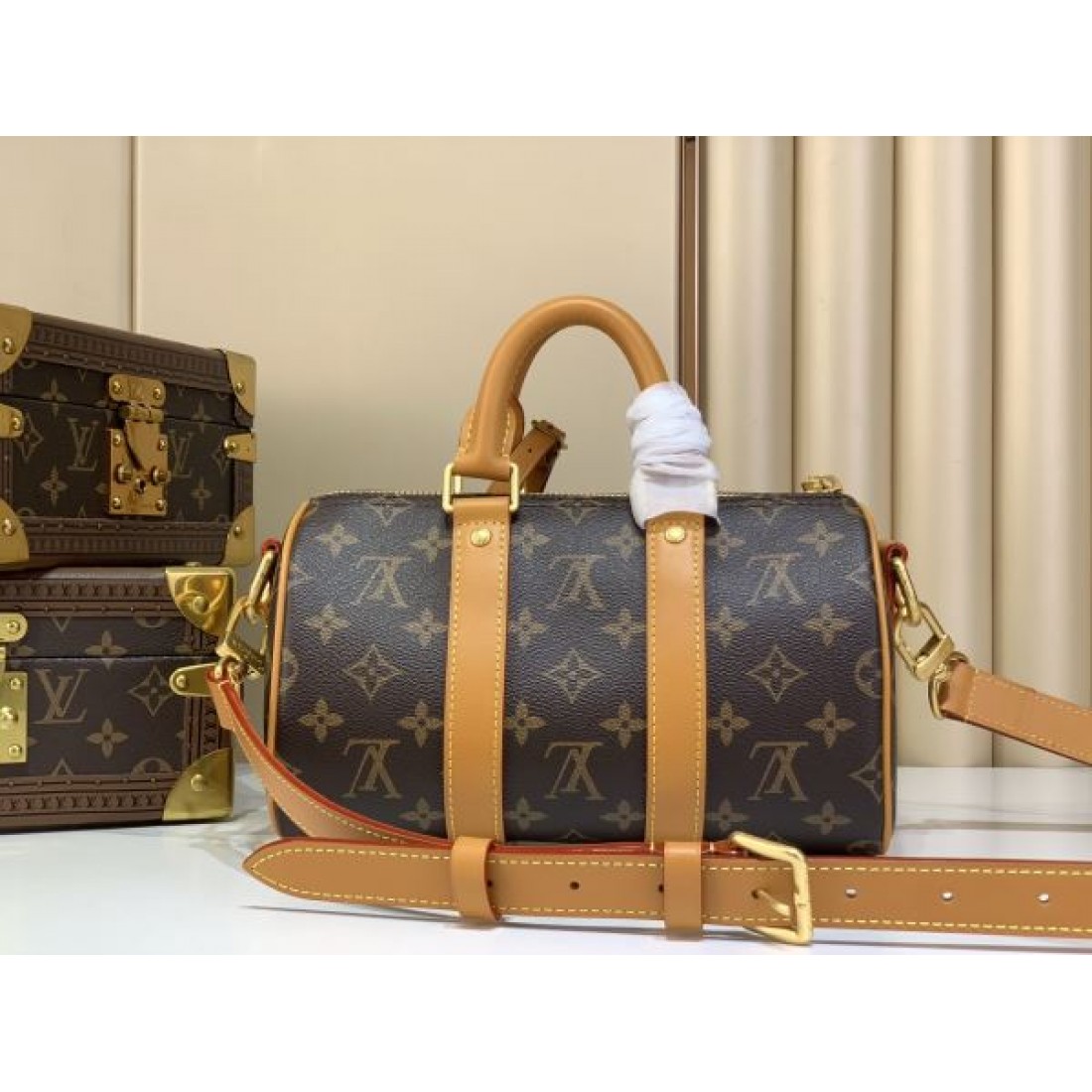 モノグラム ハンドバッグ レザー切替 斜め掛け対応 LOUIS VUITTON ルイヴィトン コピー バッグ デイリー使い 上品カジュアル
