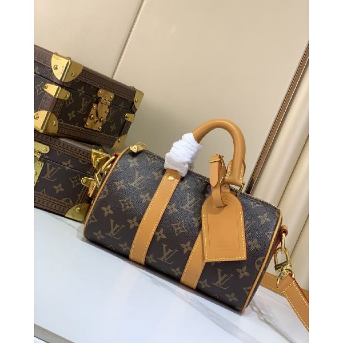モノグラム ハンドバッグ レザー切替 斜め掛け対応 LOUIS VUITTON ルイヴィトン コピー バッグ デイリー使い 上品カジュアル