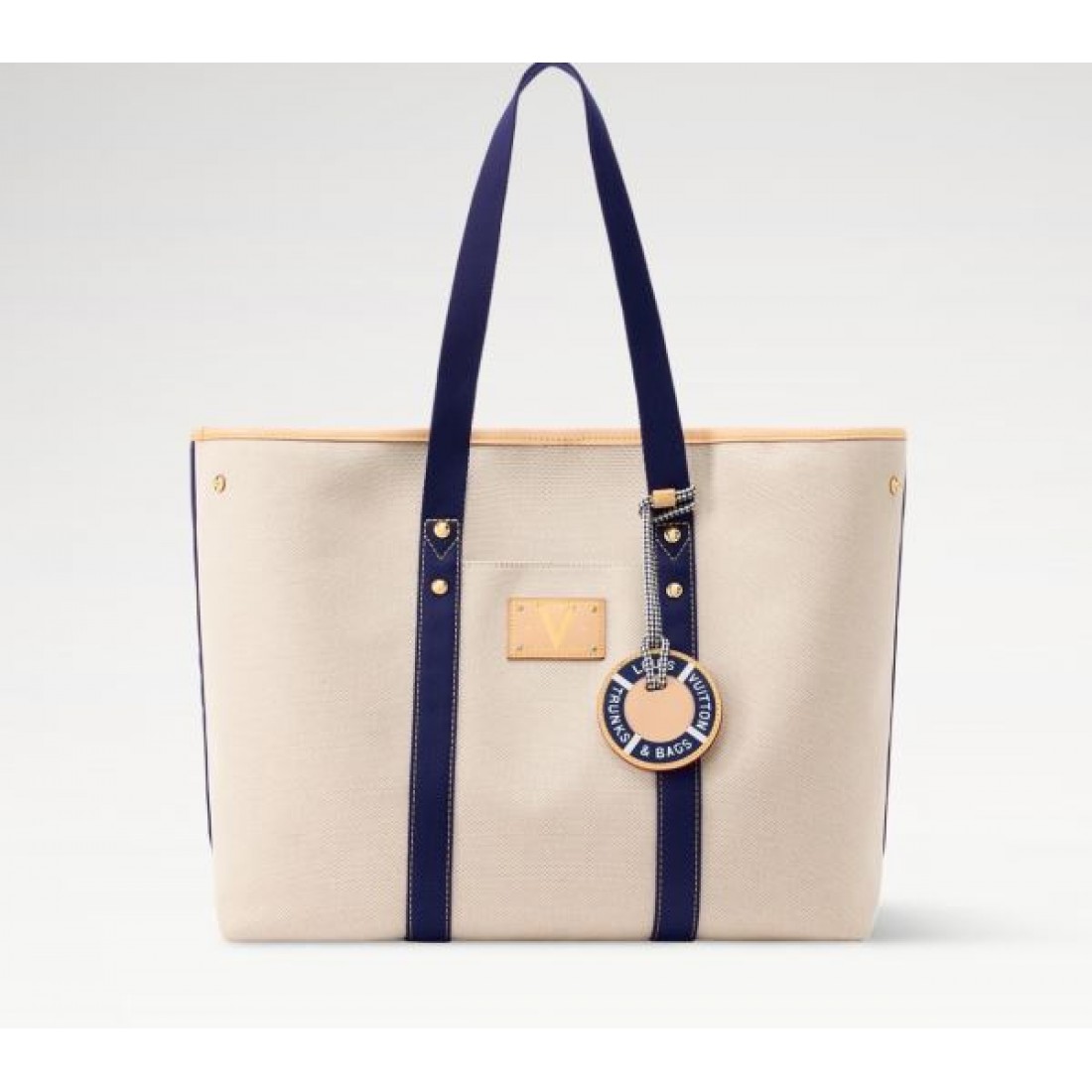 ベージュトート ネイビーハンドル デイリー使い LOUIS VUITTON ルイヴィトン コピー トートバッグ きれいめカジュアル 注目商品