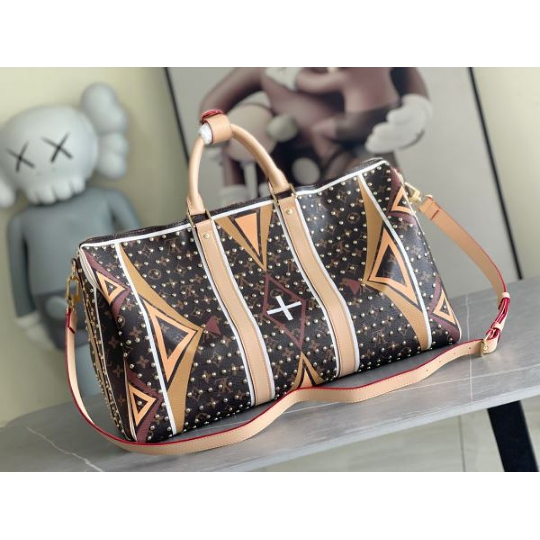 春物人気アップ モードストリート 大容量トラベル LOUIS VUITTON ルイヴィトン コピー バッグ スタッズデザイン こなれ見え 人気モデル 即戦力