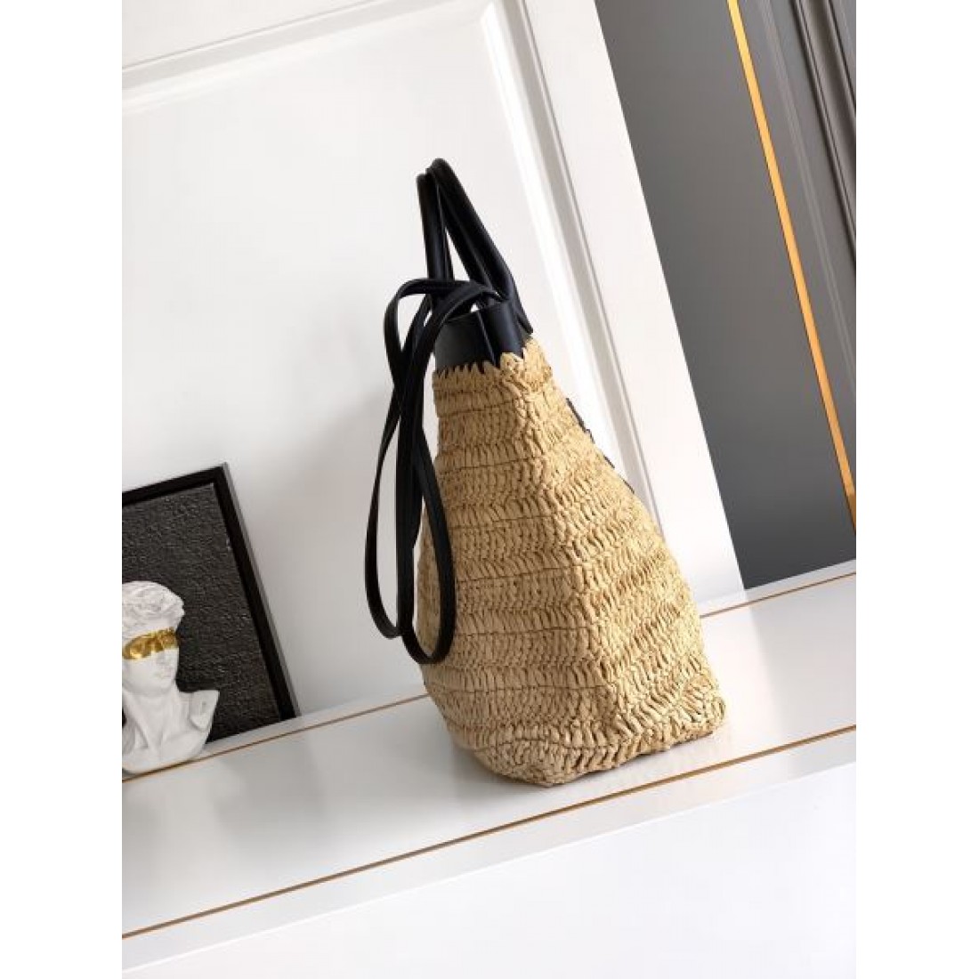ナチュラルストロー ロゴ刺繍デザイン 軽量サマーコレクション PRADA プラダ コピー トートバッグ 高見えカジュアル