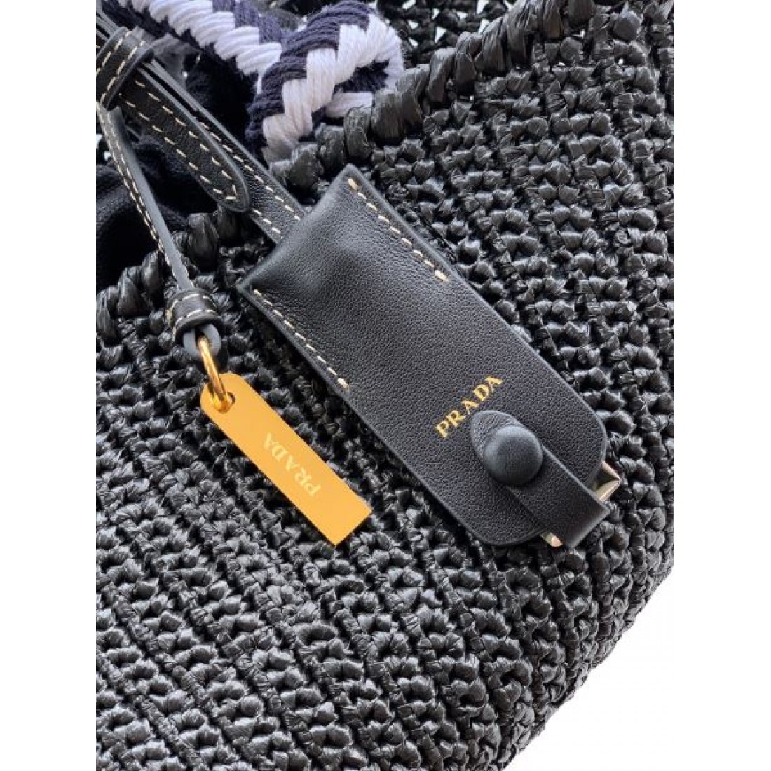 ストロー編み レディース 巾着インナー付き 2WAYハンドル PRADA プラダ コピー バッグ 夏コレクション 軽量カジュアル 上品スタイル