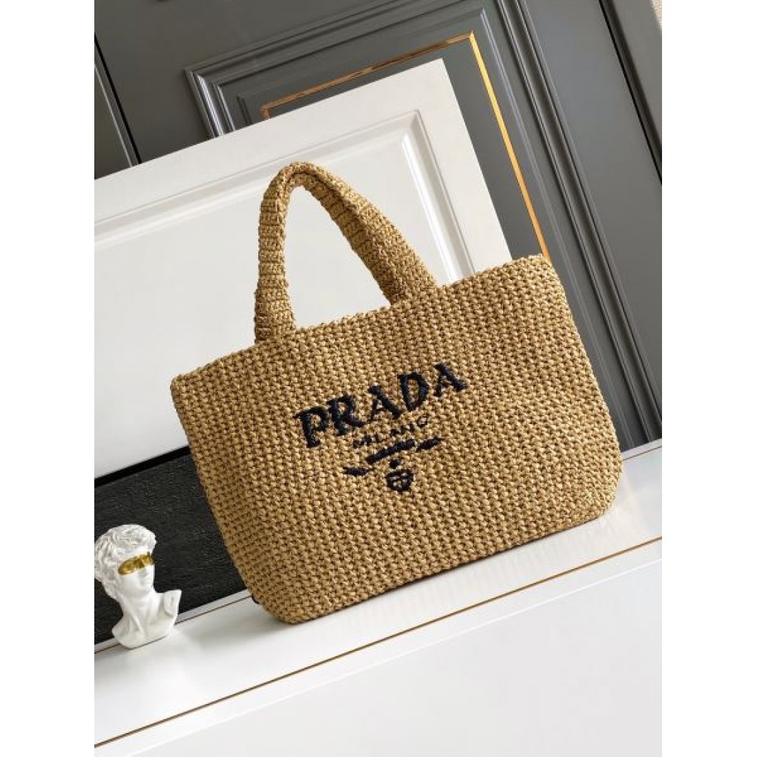 レディース 夏新作 人気ストロー PRADA プラダ コピー トートバッグ 大容量 軽量 おしゃれ 高級感デザイン