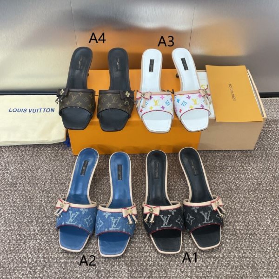 モノグラム柄 エレガントムード 美脚コーデ 夏のお出かけ LOUIS VUITTON ルイヴィトン コピー ミュール 大人フェミニン