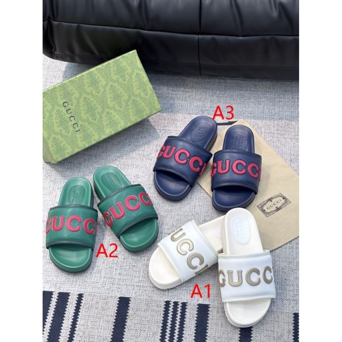 ビッグレタリング ワイドアッパー 弾力フットベッド GUCCI グッチ コピー シャワーサンダル 限定感プラス 人気沸騰