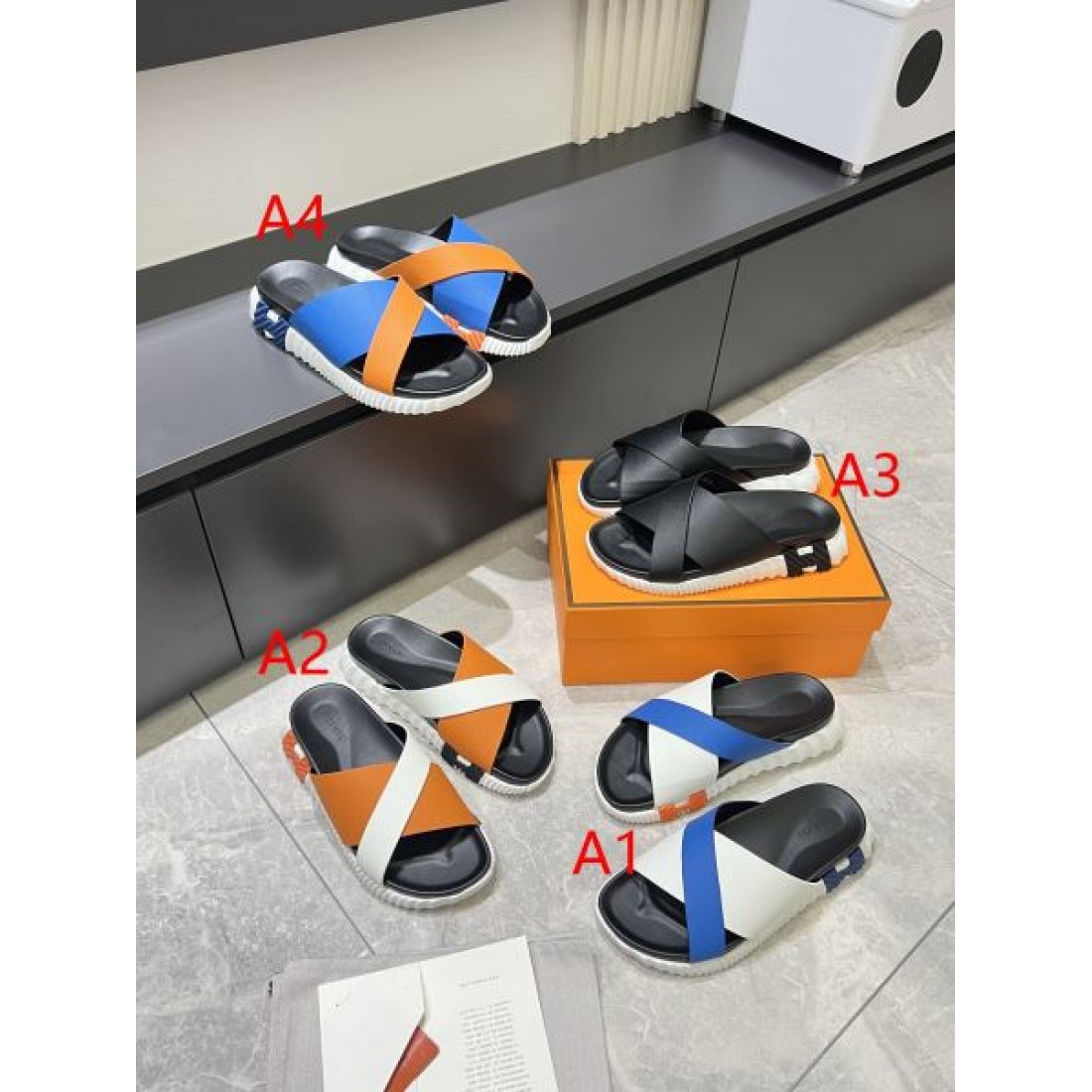 配色クロスバンド 立体ソール 軽快フォルム HERMÈS エルメス コピー サンダル 都会映え 2026新作