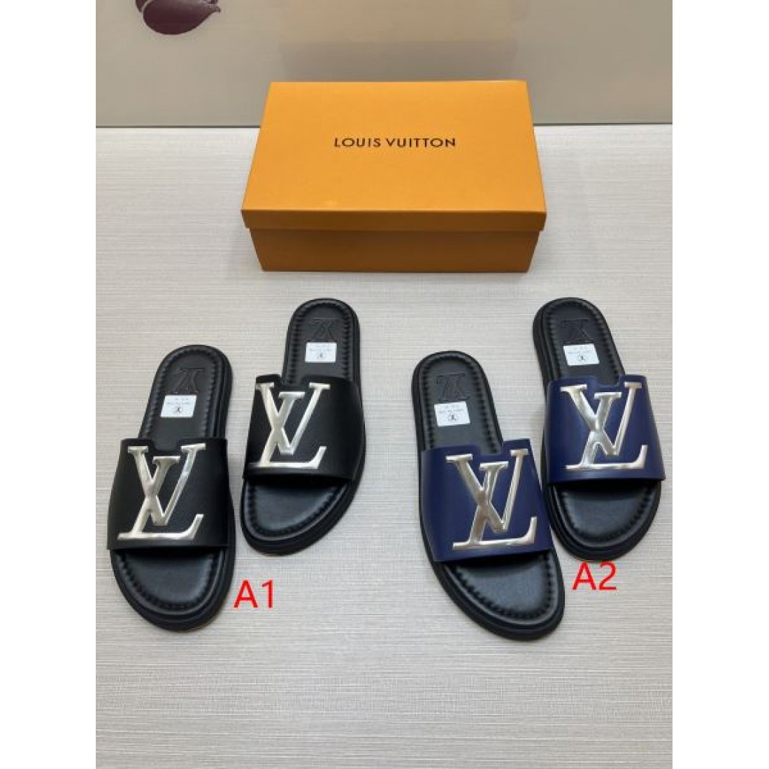 オーバーサイズLVアクセント ミニマルデザイン ステッチ縁取り LOUIS VUITTON ルイヴィトン コピー サンダル 海外注目