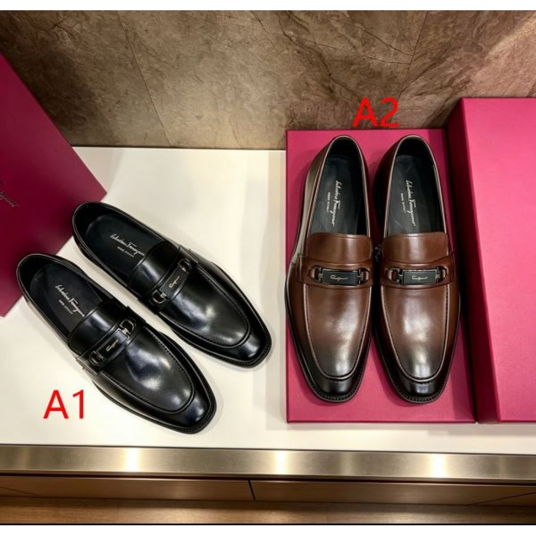 ビットローファー プレーンレザー 滑らかな質感 FERRAGAMO フェラガモ コピー ビジネスシューズ シャープフォルム