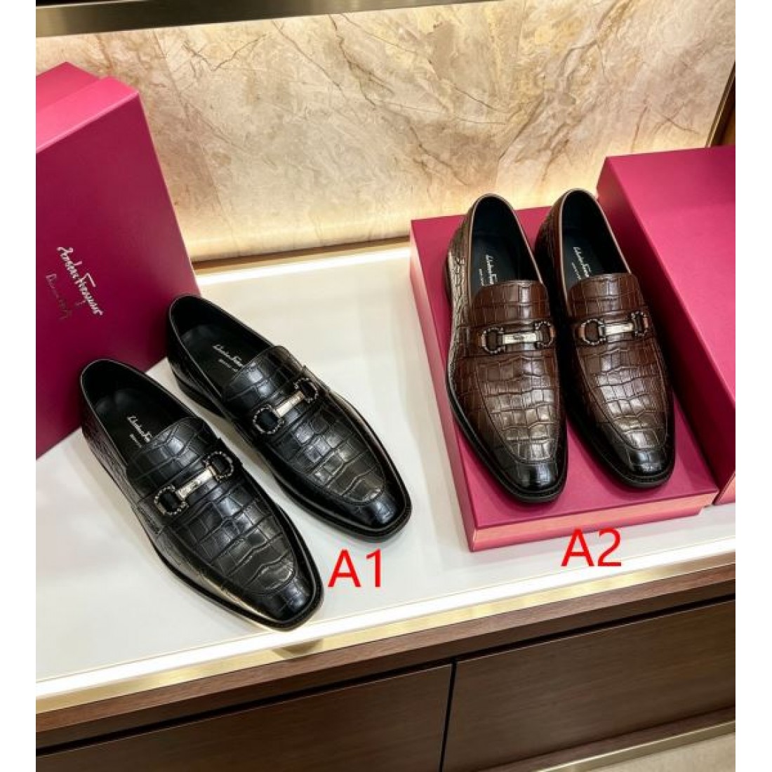 レスローファー モードクラシック 足元を引き締めるデザイン FERRAGAMO フェラガモ コピー ビジネスシューズ クラフトデザイン