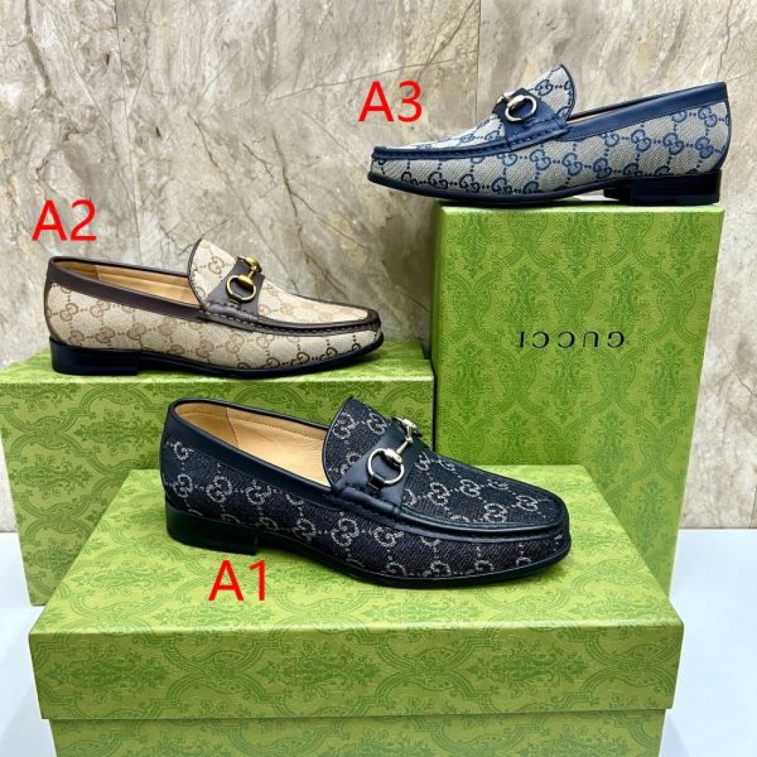 ローファー キャンバスパターン クラシックテイスト GUCCI グッチ コピー ビジネスシューズ アイコニックデザイン 大人コーデ