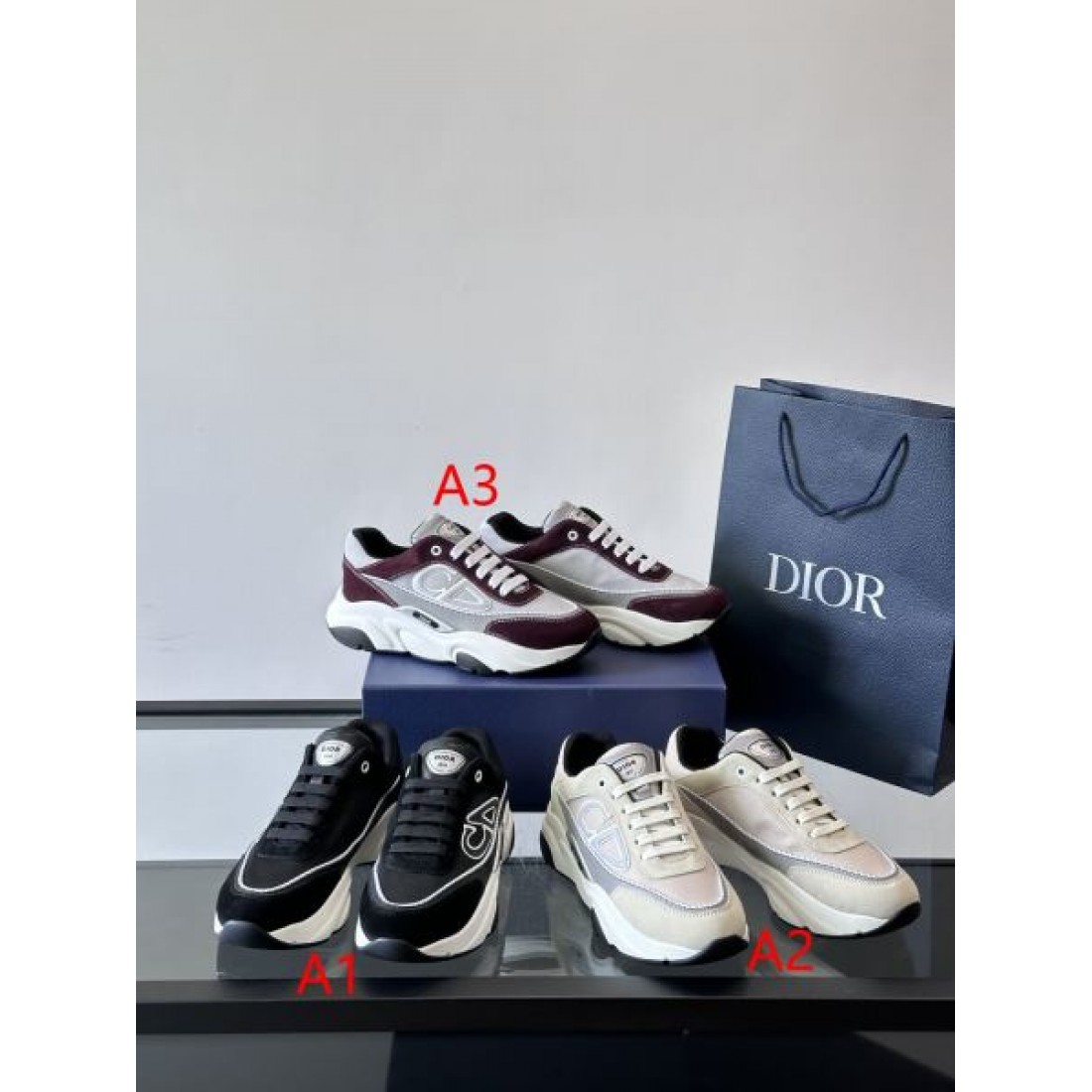 メッシュパネルデザイン コートシルエット スタイリッシュライン DIOR ディオール コピー スニーカー 高品質シューズ デイリーウェア