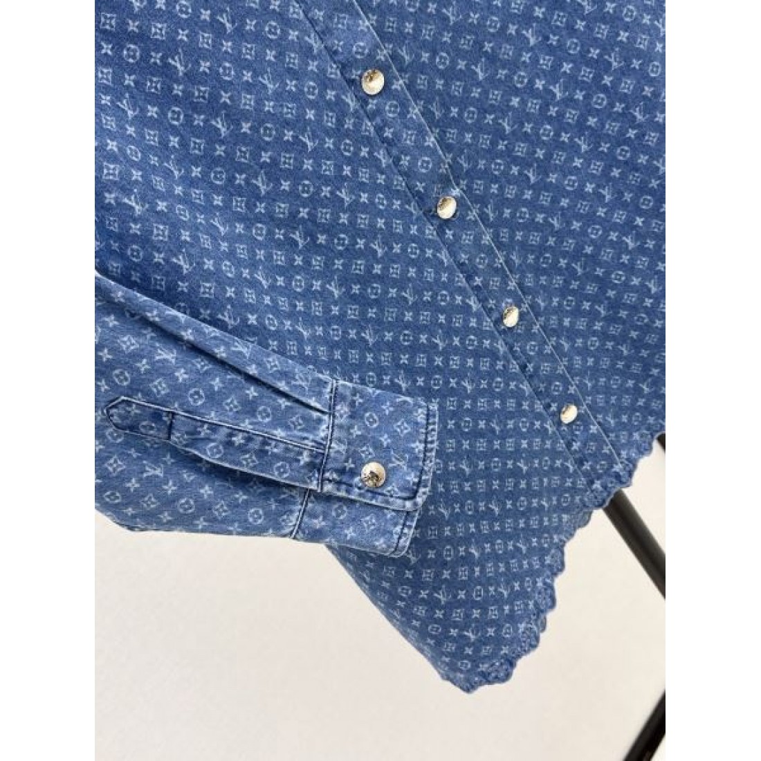 クラシックブルー モノグラムパターン LOUIS VUITTON ルイヴィトン コピー 長袖ブラウス リラックスフィット