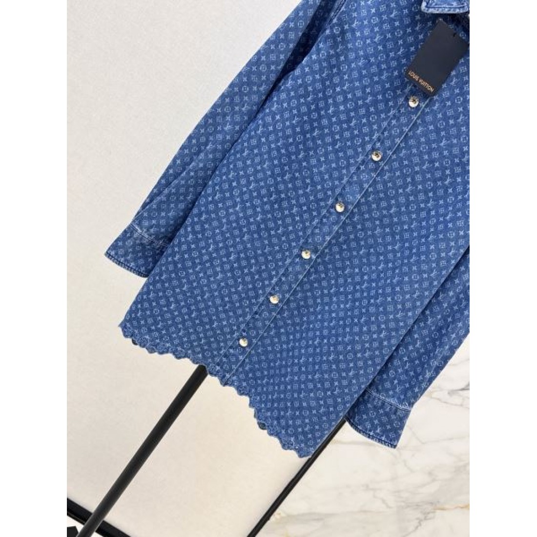 クラシックブルー モノグラムパターン LOUIS VUITTON ルイヴィトン コピー 長袖ブラウス リラックスフィット