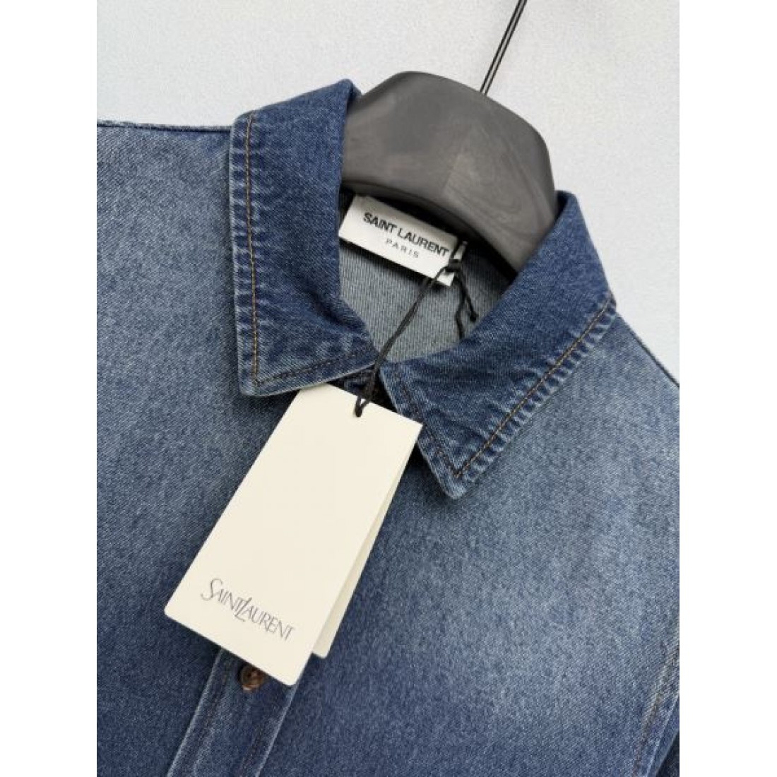 レギュラーカラー SAINT LAURENT サンローラン コピー 長袖デニムシャツ フレンチカジュアル