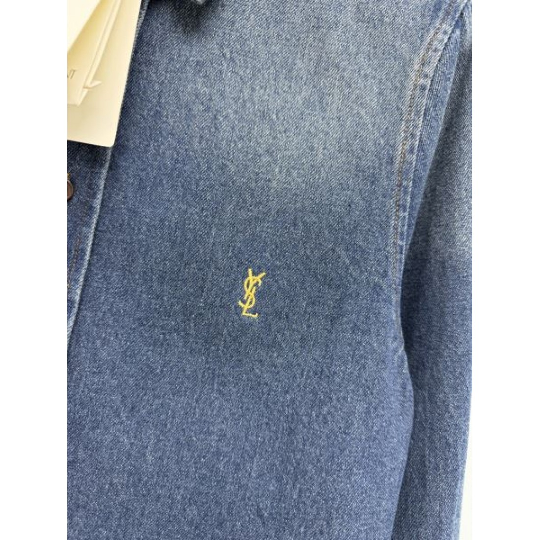 レギュラーカラー SAINT LAURENT サンローラン コピー 長袖デニムシャツ フレンチカジュアル