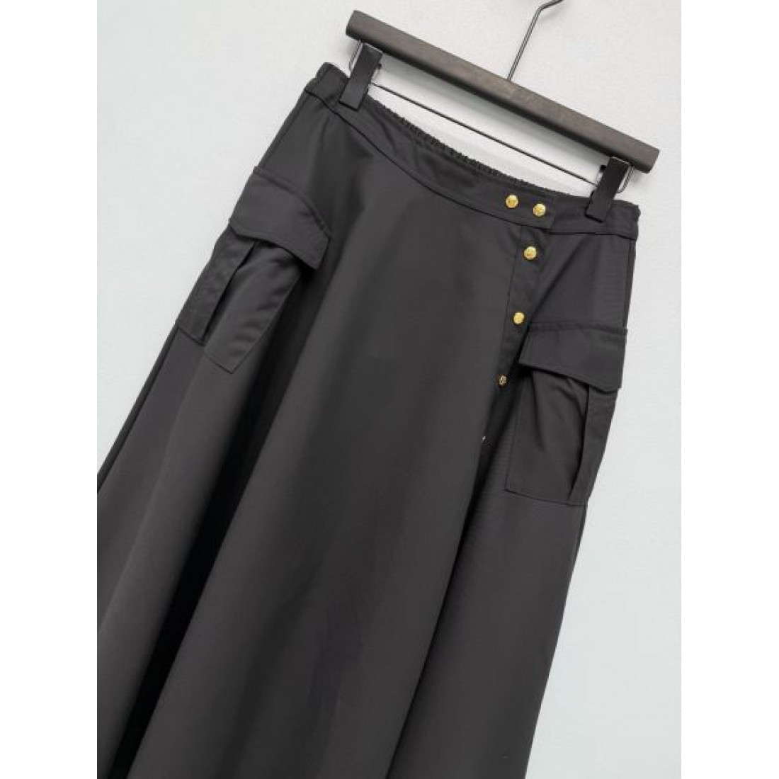アシンメトリーボタン Aライン CELINE セリーヌ コピー ロングスカート ベルトディテール