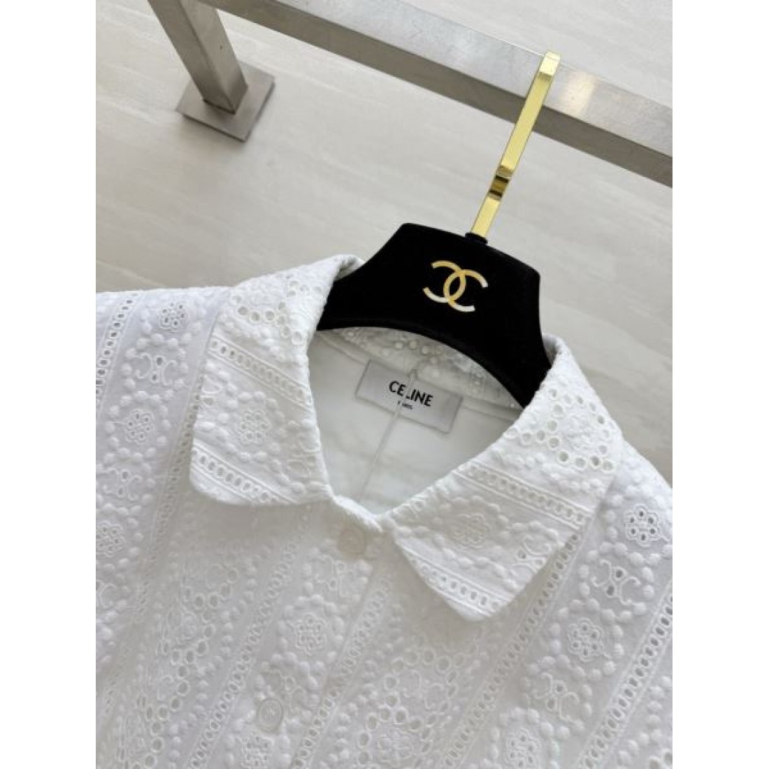 ウエストマーク Aライン CELINE セリーヌ コピー 半袖ワンピース フレンチムード