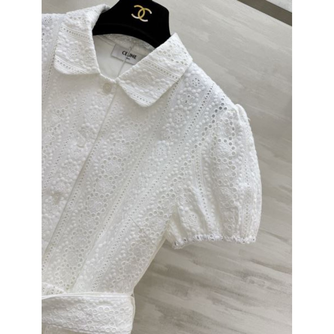 ウエストマーク Aライン CELINE セリーヌ コピー 半袖ワンピース フレンチムード